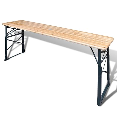 Festnight Klappbarer Biertisch aus Kiefernholz Klapptisch Gartentisch Bierzelttisch Bierzeltgarnitur 179 x 50 x 75/105 cm