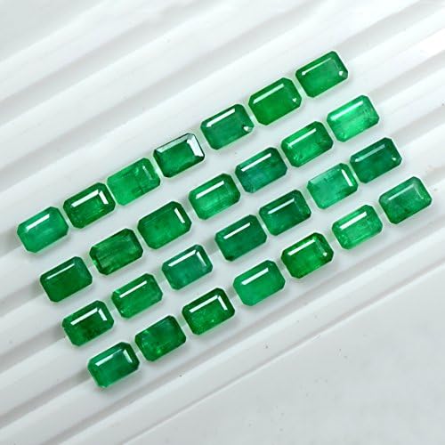 Natural Top Green Emerald Octagon Cut Lot Zambia Untreated Loose Gemstone 6x4 mm 3 Carat