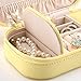 Vlando Travel Tassel Jewelry Box Organizer - Woman Girls Faux Leather Jewelries Storage Holder for Necklaces Earrings Rings, Yellow