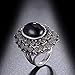 dnswez Marcasite Ring Black Diamond Vintage Statement Wedding Engagement Ring Platinum Plated intertwined Cable Wire Cross Rings for Men Women (13)