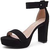 Herstyle Women’s Chunky Platform Heels – 4 Inch Block Heeled Sandals, Open Toe Dressy Strappy Heels with Ankle Strap for Wedding, Prom, Party & Graduation