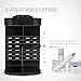 Makeup Organizer, 360° Rotating Make Up Organizers and Storage Display Case with 7 Layers Large Capacity, Adjustable Spin Holder Fits Jewelry, Makeup Brushes, Lipsticks and More (Black)