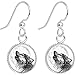 Body Candy Stainless Steel Howling Wolf Dangle Earrings
