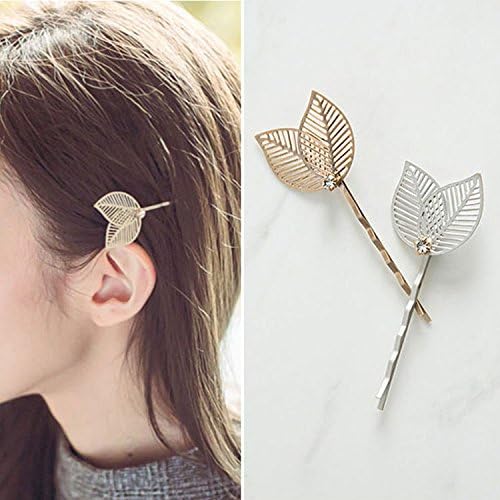 1 Pair Lovely Women Girl's Hair Clip Leaf Shape Hari Pin Accessory