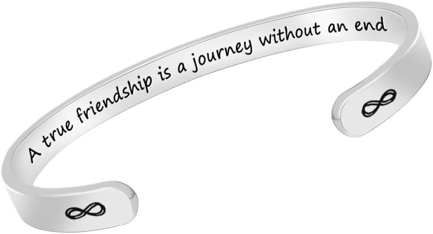 HiStock Inspirational Bracelets for Women, Motivational Jewelry for Teen Girls Birthday Gifts for Her Personalized Bangle Friendship Mantra Bracelet