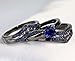 LOVERSRING His and Her Rings Bridal Sets His Hers Black Gold Plated Blue Sapphire Stainless Steel Wedding Ring Band Set