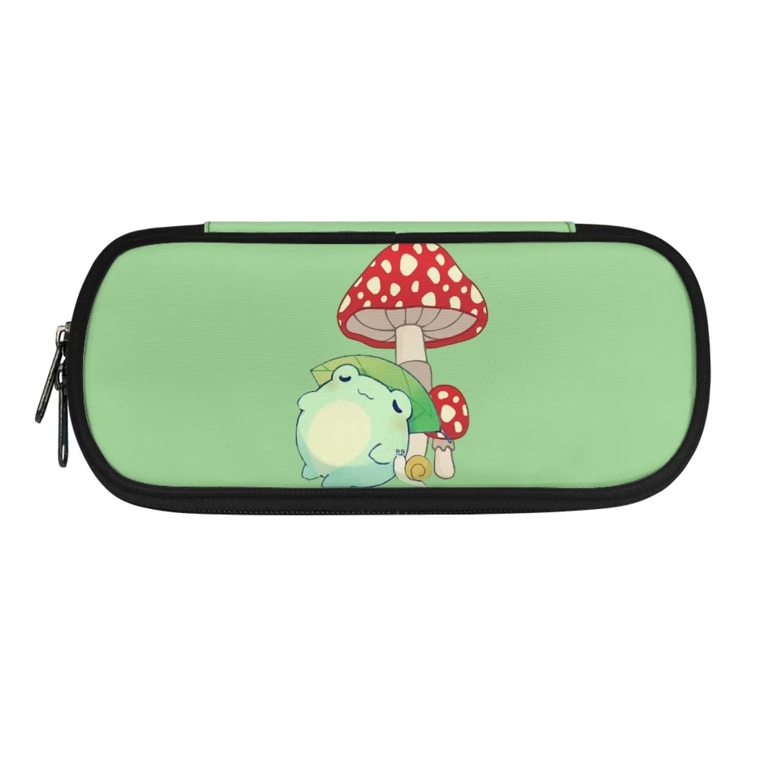 Showudesigns Mushroom Frog Pencil Bag for Girls Boys Pen Cases Lightweight Pens Holders Bags with Pen Slots and Double Zipper Stationery Storage Case