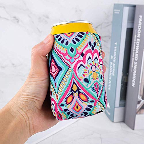 12 PCS Beer Can Cooler Sleeves Colourful Neoprene Beer Can Cooler Covers Beer Cooler Beer Holders Perfect for 12oz Slim Drink Beer Cans