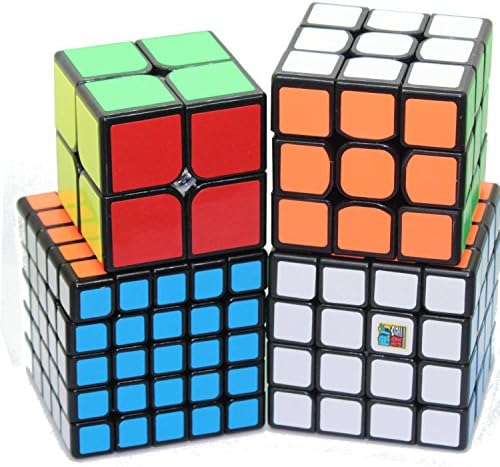 Squaad Speed Cube Set 2X2X2 3X3X3 4X4X4 5X5x5 Speed Cube Bundle of 4 pack 3-d puzzle cube Great Brain Teasing Toys For Adult And Kids