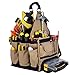 Jackson Palmer Extra Large 11” Tool Tote Carrier, 28 Pockets with Premium Parts Case (Electrical & Maintenance Tool Bag)