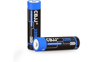 CPZZ 18650 Rechargeable Battery, 3.7V Batteries 3200mAh Button Top 18650 Battery for Headlights etc, 2PCS