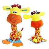 FOREAST Baby Rattle Soft Plush Toys Colourful Animals Shaking Bell Newborn Gift (Giraffe)