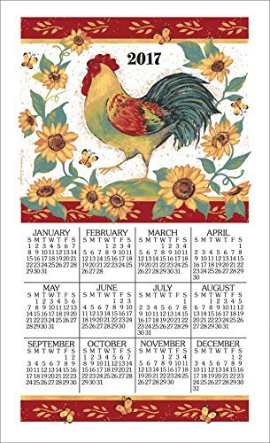 2018 Morning Song Rooster Susan Winget Linen Calendar Towel (F3317)