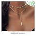 Culovity Bar Pendant Choker Necklace Jewelry Gold Filled Layered Coin Chain for Women