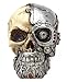 Bellaa 26713 Steampunk Protruding Gearwork Robotic Human Skull Statue Figurine