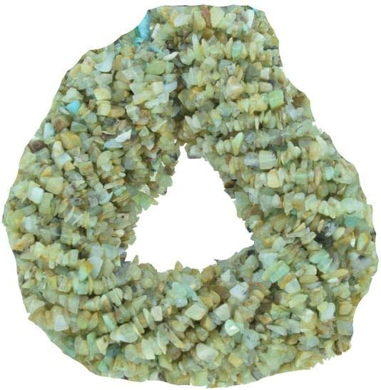 ShreeAkJewels Peruvian Opal Beads Natural Stone Gemstone Chips Loose Beads for Jewelry Making, Peruvian Opal Chips, 1 Strand Each of 34" Length