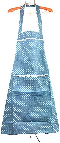 JOJO STYLE Apron with two pockets - Kitchen and Cooking Apron - Adjustable Neck Strap with long ties - Adapt to all ages people - Blue