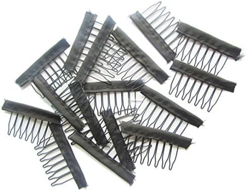 Gabion TM 30pcs Black color wire wig combs plastic clips convenient for hair full lace wigs cap accessories styling tools