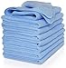 VibraWipe Microfiber Cleaning Cloth, Thick and Large Size 14.2 x 14.2 inches, 8-Pack, Blue, Microfiber Cloth, Cars, Glass, Window, Dish Cloths, Machine Washable, Reusable, Lint-Free
