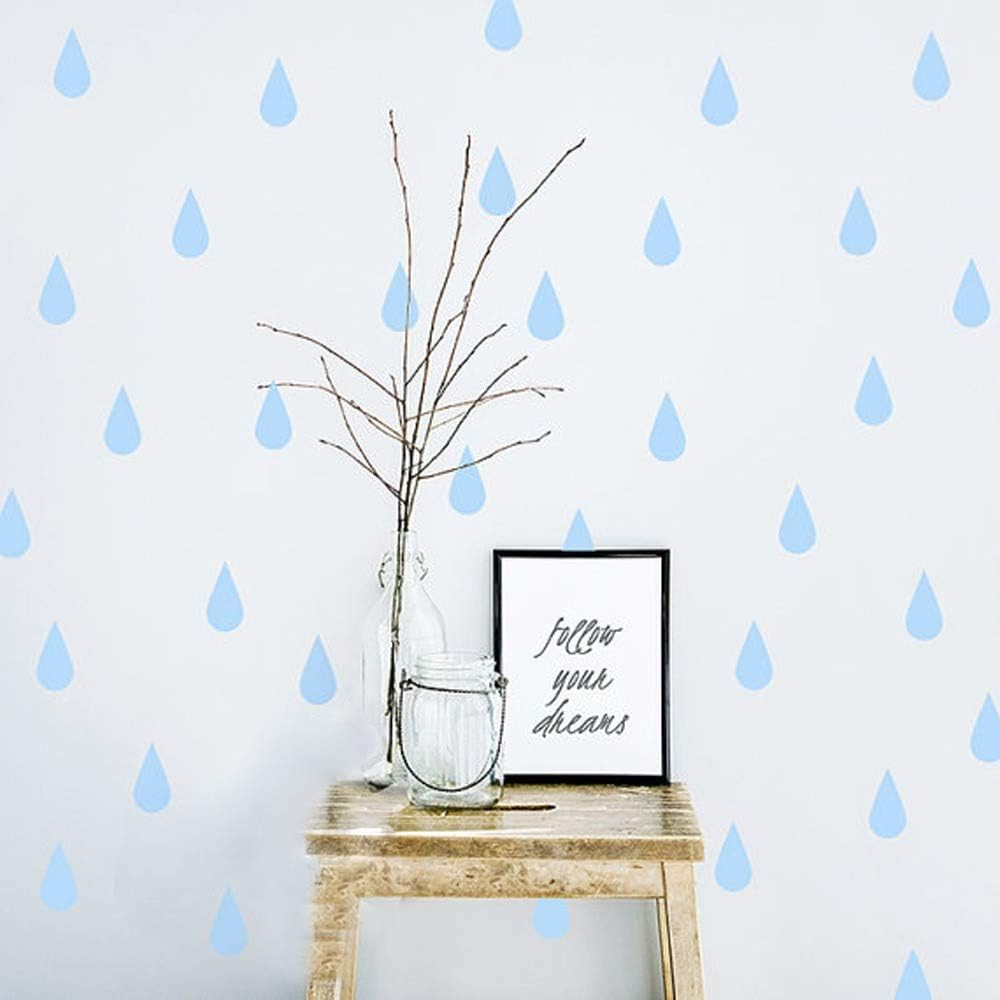 QTSUANNAI Wall Stickers,Wallpaper,Decal,Decals,Door Stickers,Raindrop Wall Sticker Water Droplets Wall Decal Art Vinyl Kindergarten Nursery Wall Decor Boys Girls Room Decoration Blue