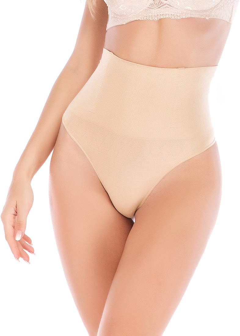 JANSION Women High Waist Cincher Girdle Tummy Slimmer Butt Lifter Thong Panty Shapewear