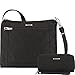 Travelon Anti-Theft Square Crossbody and Wallet Set - Medium RFID Lined Handbag for Travel & Everyday - (Black/Dark Emerald Interior)