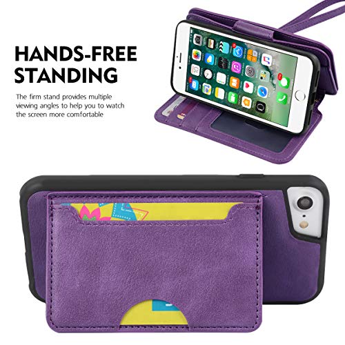 Cornmi Wallet Case Compatible with iPhone 8/7/6/6s, Cornmi PU Leather Wallet Case Replacement for iPhone 8/7/6/6s, Premium Leather Case for iPhone 8/7/6/6s, Portable Wallet Case Flip Cover