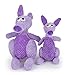 goDog Checkers Kangaroo with Chew Guard Technology Tough Plush Dog Toy, Purple, Large