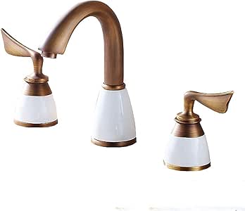 Grifo para lavabo de baño, cobre antiguo, oro/oro rosa, ampliamente