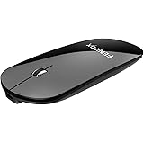 FENIFOX Mini Bluetooth Mouse, Ultra-thin Portable Mobile Optional Mice with Rechargeable Battery for Laptop,PC,Mac,Android Tablet (Black)