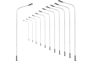 HO Scale Model Railway Warm White LED Lamp Post Street Lights (14 cm, 3V DC, AC, 20mA) for Train Layouts & Buildings