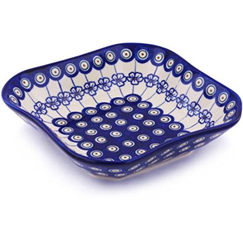Click Here to See More Images Ceramika Bona H7866G Polish Pottery Ceramic Square Bowl Hand Painted, 8-Inch