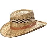 Dorfman Pacific Gambler Rush Straw Kangaroo Cowboy Hat (Natural Brown, Medium)