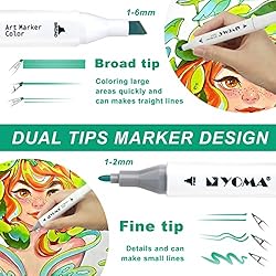 Y YOMA 120 Colors Alcohol Markers Dual Tip Markers