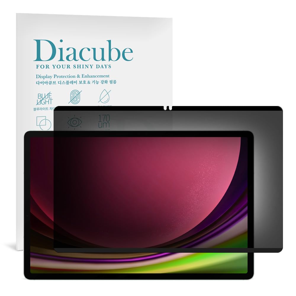 Photo 1 of Diacube Magnetic & Nano Adsorption 360° 4-Way Privacy Screen Protector for Samsung Galaxy Tab S9 11 inch | Detachable, Anti-Spy, Anti-Fingerprint | Works in Both Landscape & Portrait Modes