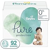 Diapers Size 3, 92 Count - Pampers Pure Protection Disposable Baby Diapers, Hypoallergenic and Unscented Protection, Giant Pack