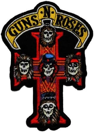 3-Pack 3.1" x 4.4" Guns N" Roses Band Cross Hard Rock DIY Applique Embroidered Sew Iron on Patch