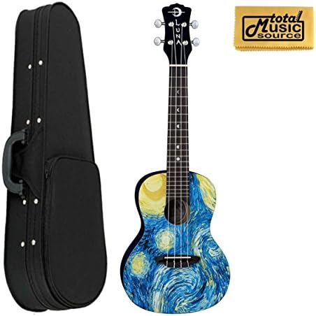 Luna UKE STR C Uke Starry Night Ukulele, Concert with Soft Case