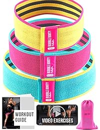 Hip Circle - 3 bandas antideslizantes de resistencia a la cadera, activación de pegamento, bandas gruesas de tela antideslizante