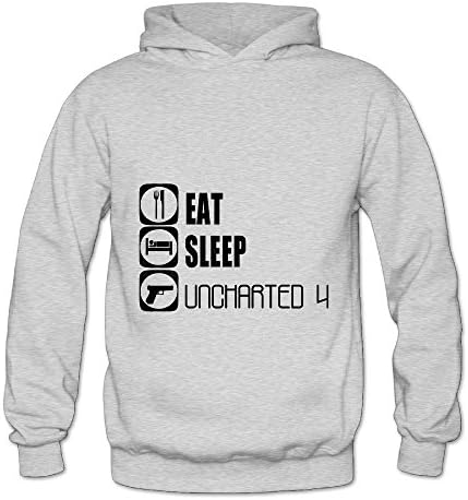 Lennakay Woman's Eat Sleep And Video Game Pullover Hoodie Ash L