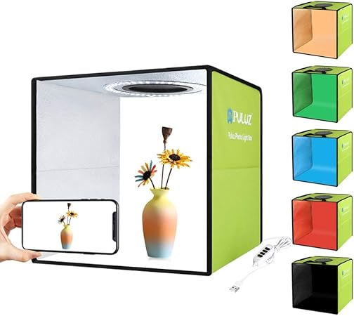 PULUZ Lightbox Mini Photo Studio Light Box con 6 Fondos de ...