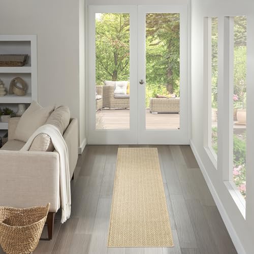 Nourison Home Tulum Taupe 2'2" x 10' Area Rug - Easy Clean, Non Shedding, Bed R…