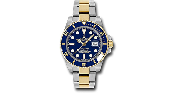 Amazon.com: Rolex Oyster Perpetual 40MM Stainless Steel \u0026 18K Yellow Gold  Submariner Date with a Blue Cerachrom and Rotatable Bezel and a Blue Index  Dial. : Clothing, Shoes \u0026 Jewelry