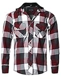 Style by William Men's Flannel Woven Long Sleeves Detachable Hood Button Down Shirt