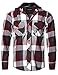 Style by William Men's Flannel Woven Long Sleeves Detachable Hood Button Down Shirt