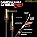 Monster Rock Instrument Cable (12 feet/3.65 Meters) - Angled to Straight 1/4” Plugs