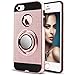 iPhone 5S Case,iPhone 5 Case,iPhone SE Case,iPhone 5SE case with HD Screen Protector,Anoke Cellphone 360 Degree Rotating Ring Holder Kickstand Drop Protective Cover for Apple iPhone 5 ZS Rose Gold