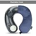 Inflatable Travel Pillow,NeckWell Travel Pillow Pump with Sleep Mask & Ear Buds,Perfect for Airplane Car Office Camping - Blue