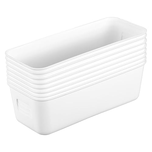 Mobestech 8pcs Plastic Storage Bins Multifunctional Rectangular Pantry Organizer for Kitchen Bathroom Home Lightweight Sturdy Stylish Design for Efficient Space Utilization