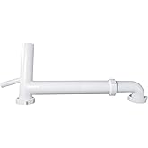 Highcraft Q23917 Plastic End Outlet Waste with Branch for Tubular Drain Applications 1-1/2'' Inch White